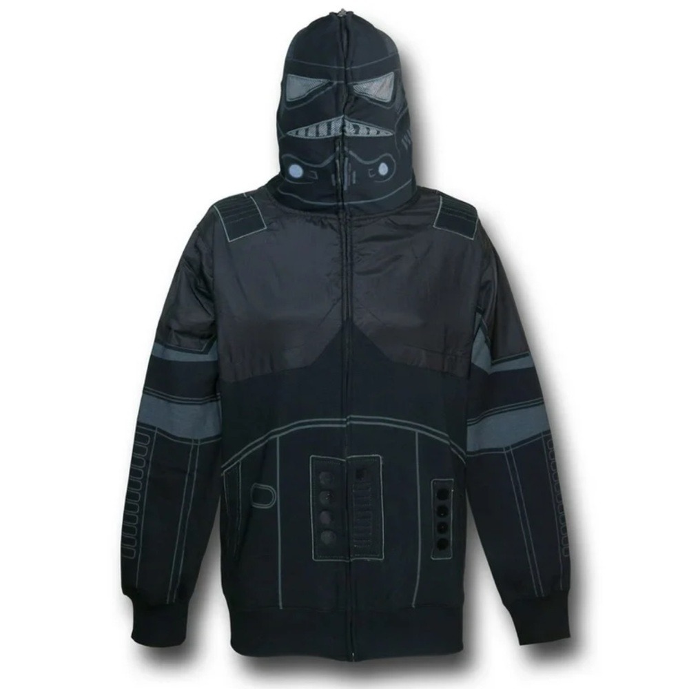 Star Wars Darth Vader Costume Hoodie Zip Up‎ Jacket Men's 2XL Black